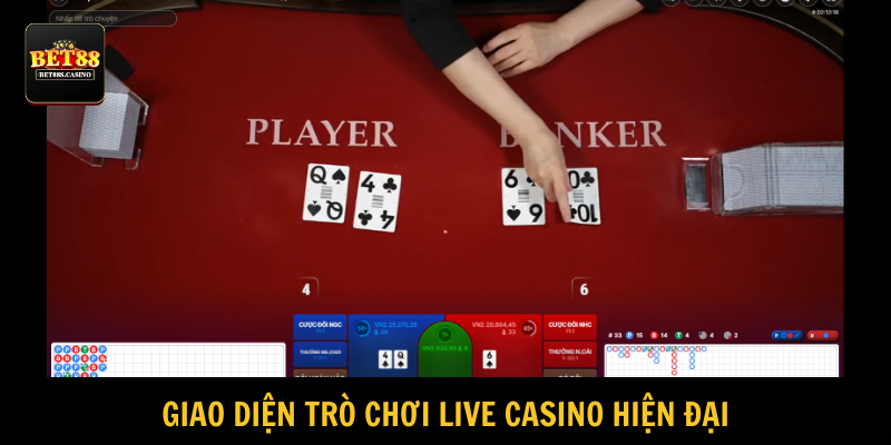 Sản phẩm live casino có giao diện hiện đại và sang trọng