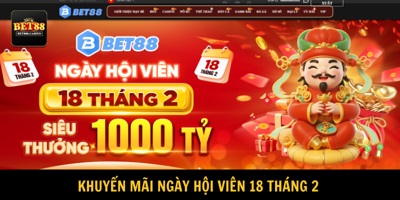 Chương trình ưu đãi ngày hội viên 18 tháng 2 tri ân khách hàng