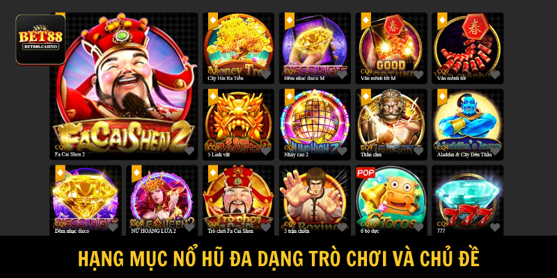 Xả stress với nổ hũ trải nghiệm đa dạng trò chơi và chủ đề